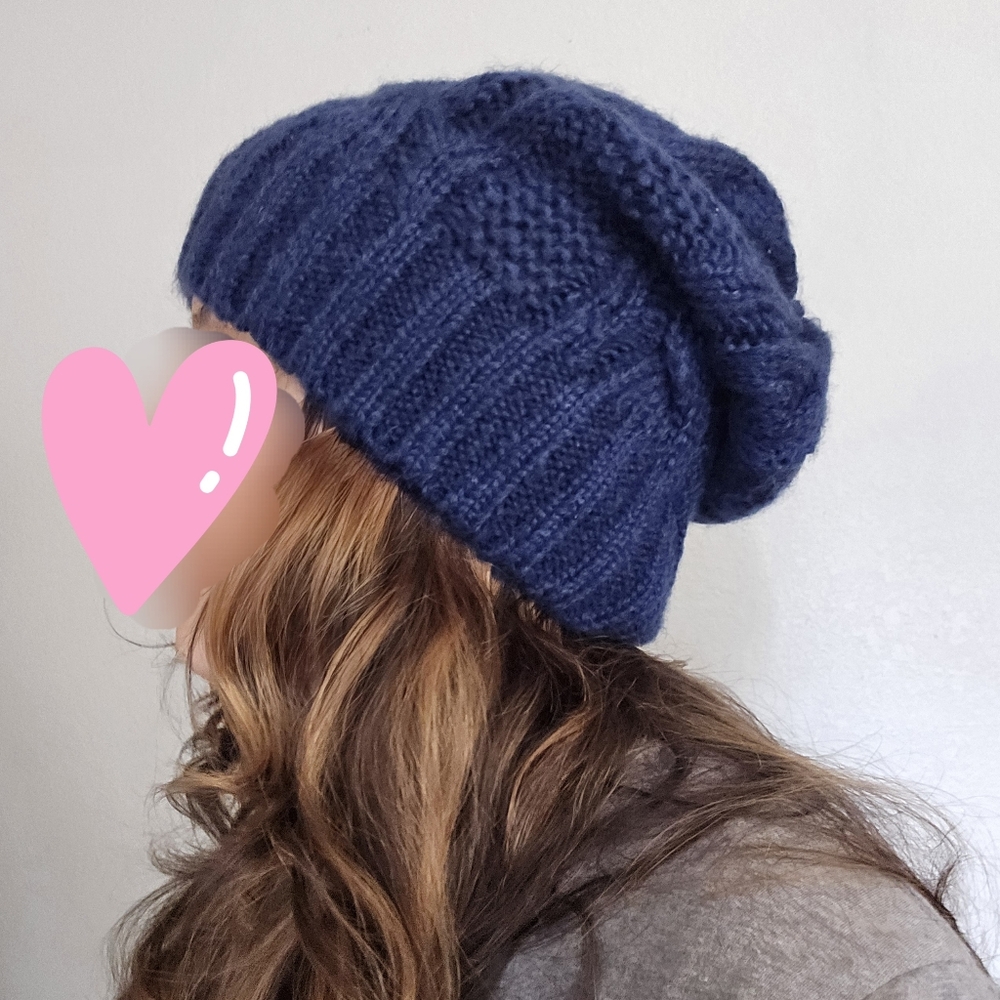 Cozy Blue Knit Beanie - Picture 5 of 9